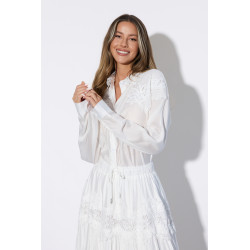 Koszula boho z koronkowymi wstawkami