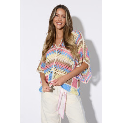 Ażurowa bluzka boho o kroju oversize