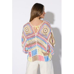 Ażurowa bluzka boho o kroju oversize