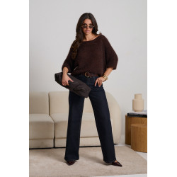 SWETER OVERSIZE Z KRÓTKIM RĘKAWEM