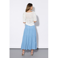 Zwiewna spódnica maxi z falbanami