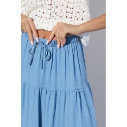 Zwiewna spódnica maxi z falbanami