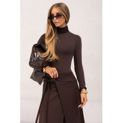 BLUZKA Z ELASTYCZNEJ DZIANINY Z FAKTUROWANYM GOLFEM