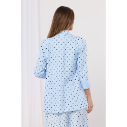 Marynarka z szalowym kołnierzem w grochy