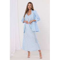 Marynarka z szalowym kołnierzem w grochy