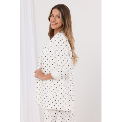 Marynarka z szalowym kołnierzem w grochy