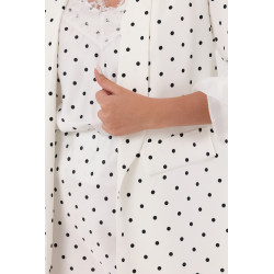 Marynarka z szalowym kołnierzem w grochy