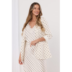 Marynarka z szalowym kołnierzem w grochy