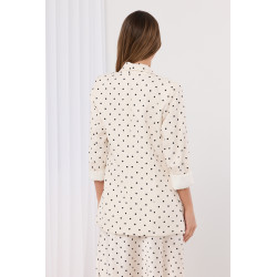 Marynarka z szalowym kołnierzem w grochy