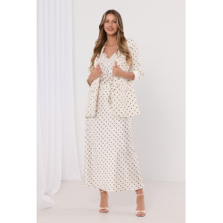 Marynarka z szalowym kołnierzem w grochy