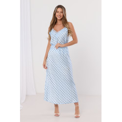 Satynowa spódnica midi w grochy
