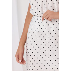 Satynowa spódnica midi w grochy