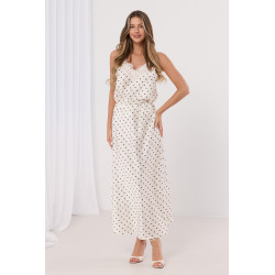 Satynowa spódnica midi w grochy