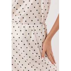 Satynowa spódnica midi w grochy
