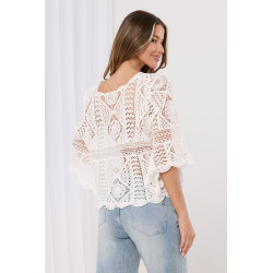 Koronkowa bluzka boho z szerokimi rękawami