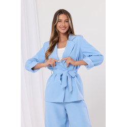 Marynarka oversize z paskiem i podwiniętymi rękawami