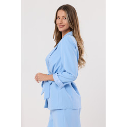 Marynarka oversize z paskiem i podwiniętymi rękawami