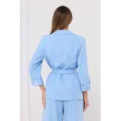 Marynarka oversize z paskiem i podwiniętymi rękawami
