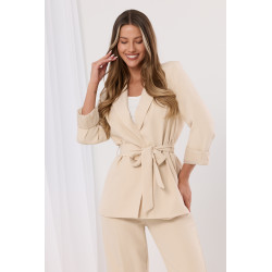 Marynarka oversize z paskiem i podwiniętymi rękawami