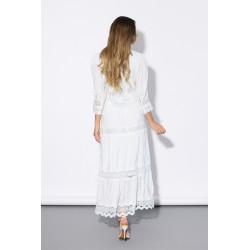 Komplet z ażurowym haftem i koronką