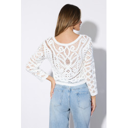 Ażurowa bluzka typu crop top