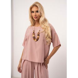 Bluzka oversize z guzikami na plecach