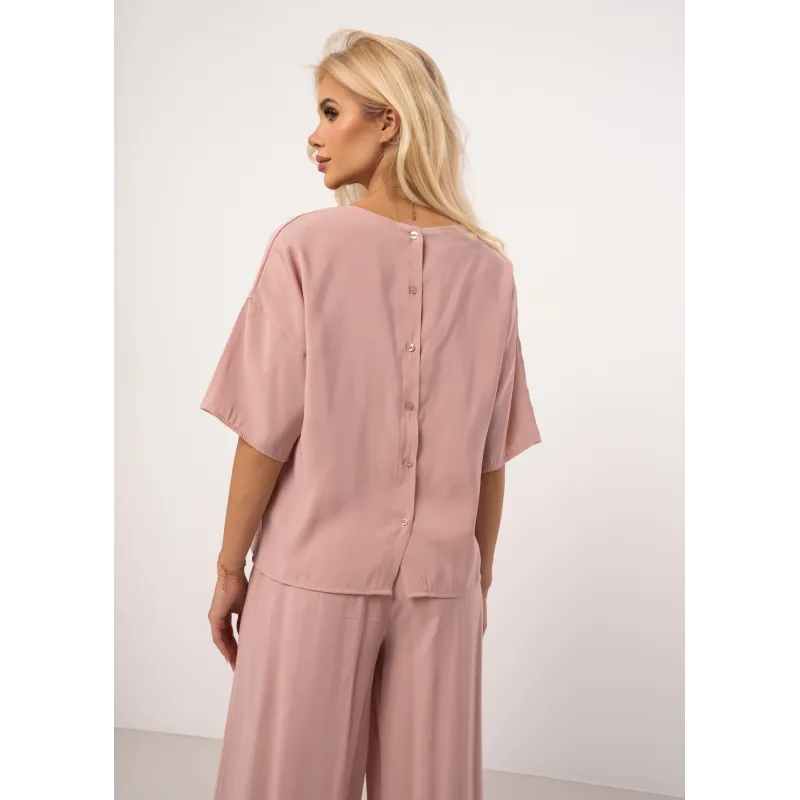 Bluzka oversize z guzikami na plecach