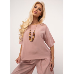 Bluzka oversize z guzikami na plecach