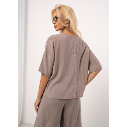 Bluzka oversize z guzikami na plecach