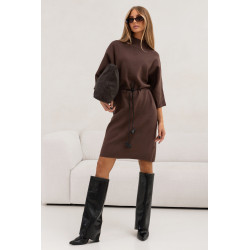 SWETROWA SUKIENKA Z GOLFEM I WIĄZANIEM W TALII