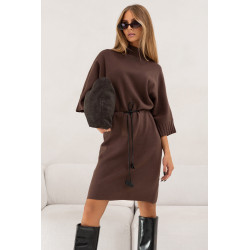 SWETROWA SUKIENKA Z GOLFEM I WIĄZANIEM W TALII