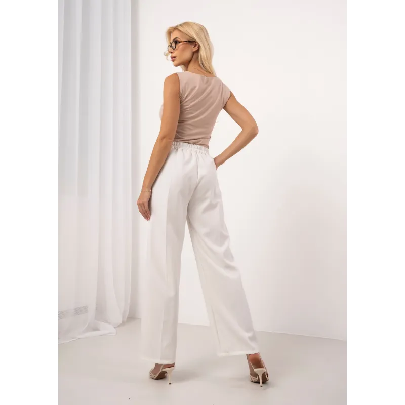 Szerokie spodnie z elastycznym pasem