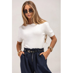 BASICOWY SWETER Z KRÓTKIM RĘKAWEM