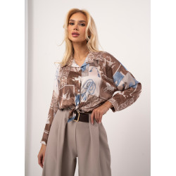 Wzorzysta koszula z satyny