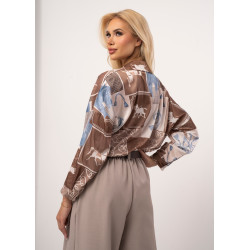Wzorzysta koszula z satyny