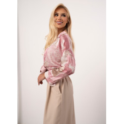 Wzorzysta koszula z satyny