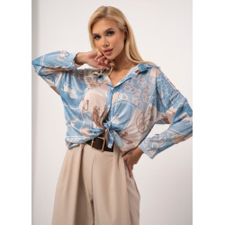 Wzorzysta koszula z satyny