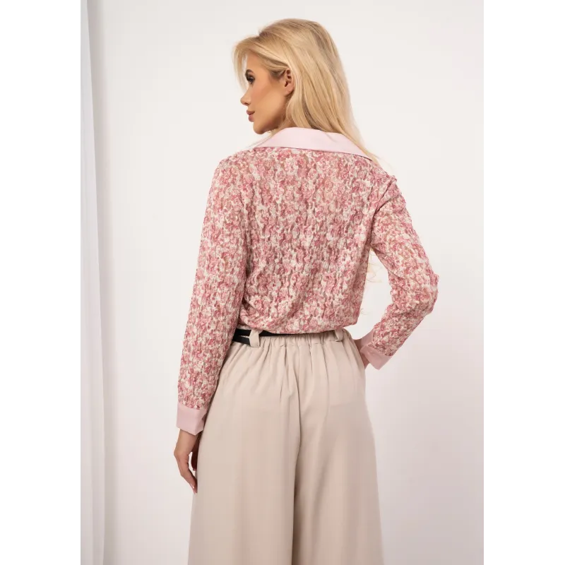 Koszula z koronki w kwiatowy wzór