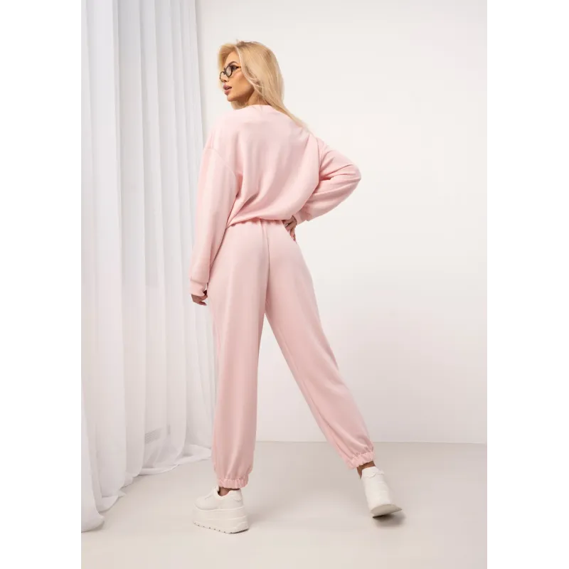 Komplet dresowy z bluzą typu bombka i spodniami jogger