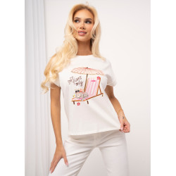 Bawełniana koszulka z kolorowym nadrukiem