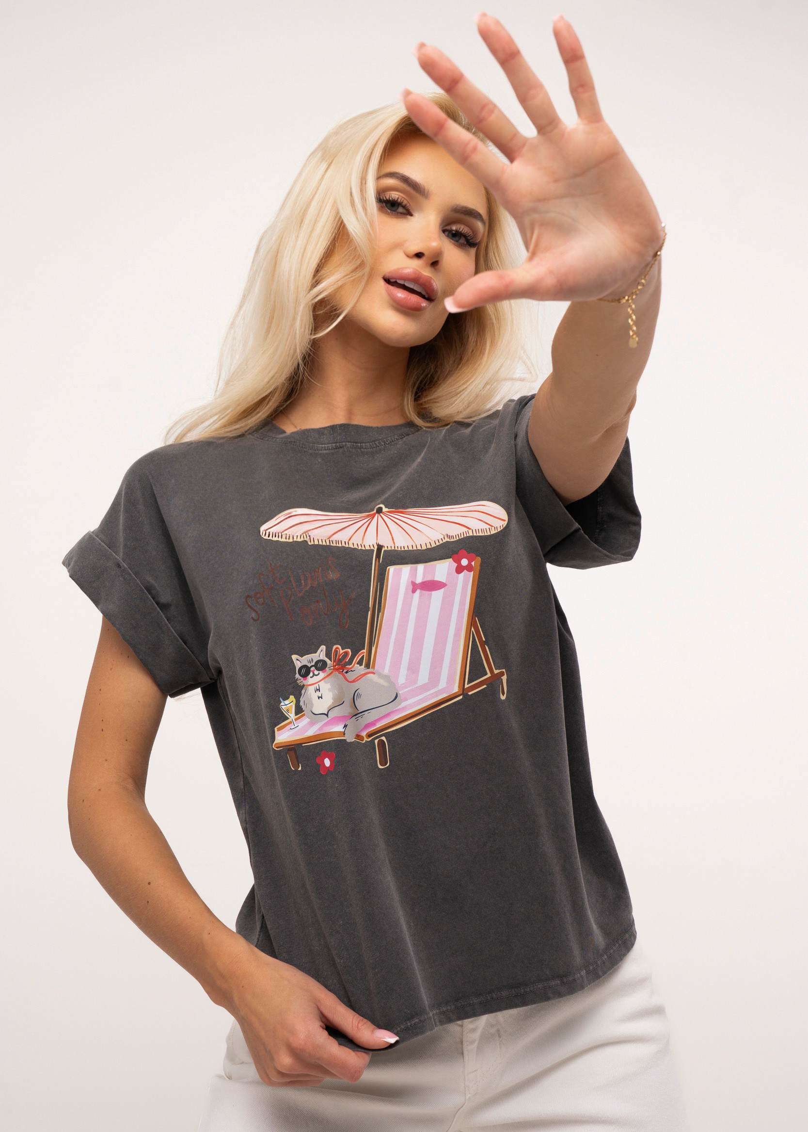 Bawełniana koszulka z kolorowym nadrukiem