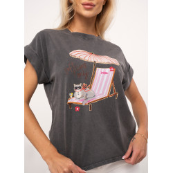 Bawełniana koszulka z kolorowym nadrukiem