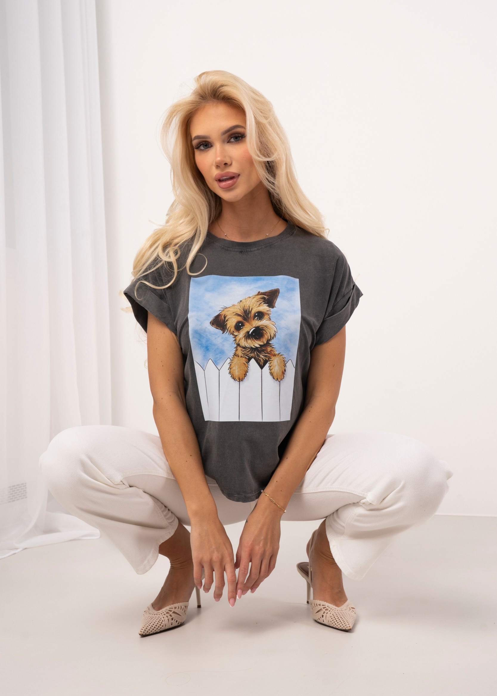 Bawełniana koszulka z motywem pieska