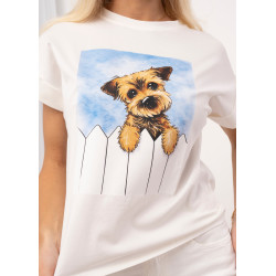 Bawełniana koszulka z motywem pieska