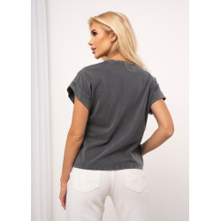 Bluzka z kolorową grafiką psów i napisem