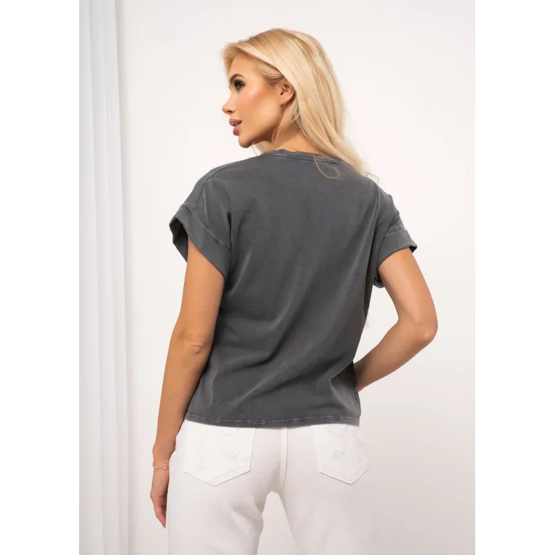 Bluzka z kolorową grafiką psów i napisem