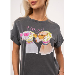 Bluzka z kolorową grafiką psów i napisem