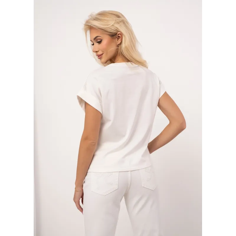 Bluzka z kolorową grafiką psów i napisem