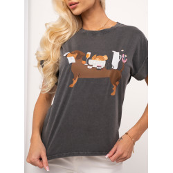 Bawełniana koszulka z motywem jamnika