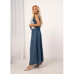 Długa spódnica denimowa z paskiem